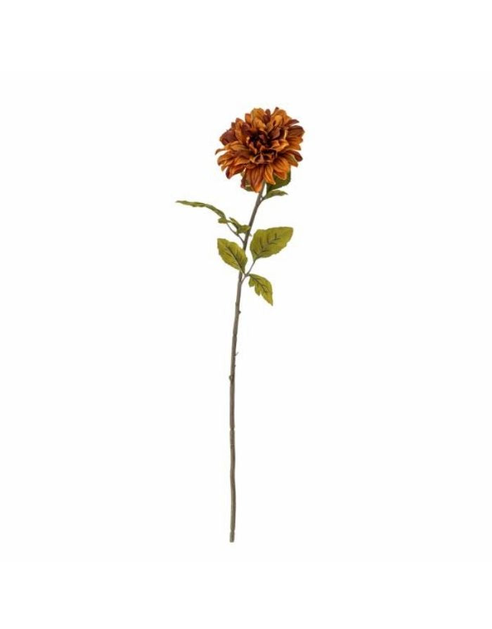 Orange Kunstblume Chrysantheme von Bloomingville mit großer, vielschichtiger Blüte und einer Höhe von 73 cm.