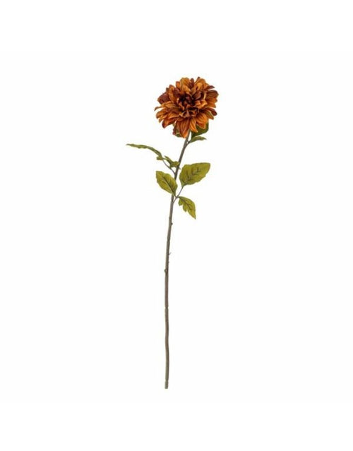 Orange Kunstblume Chrysantheme von Bloomingville mit großer, vielschichtiger Blüte und einer Höhe von 73 cm.