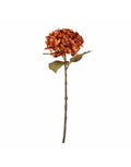 Orange Kunstblume Hortensie von Bloomingville mit üppiger runder Blüte und einer Höhe von 46 cm.