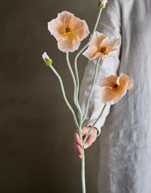 Kunstblume Poppy I Mohn Beige