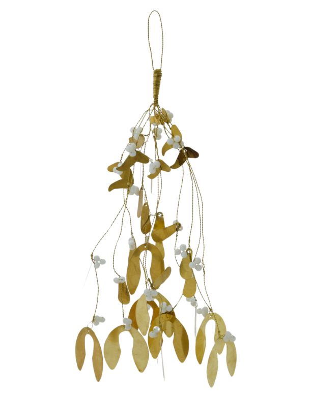 Anhänger Mistletoe in Gold und Weiß von House Doctor als Freisteller