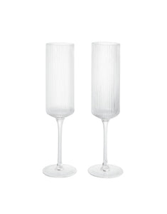 Ripple Champagner Gläser Flöte 2er Set I Clear