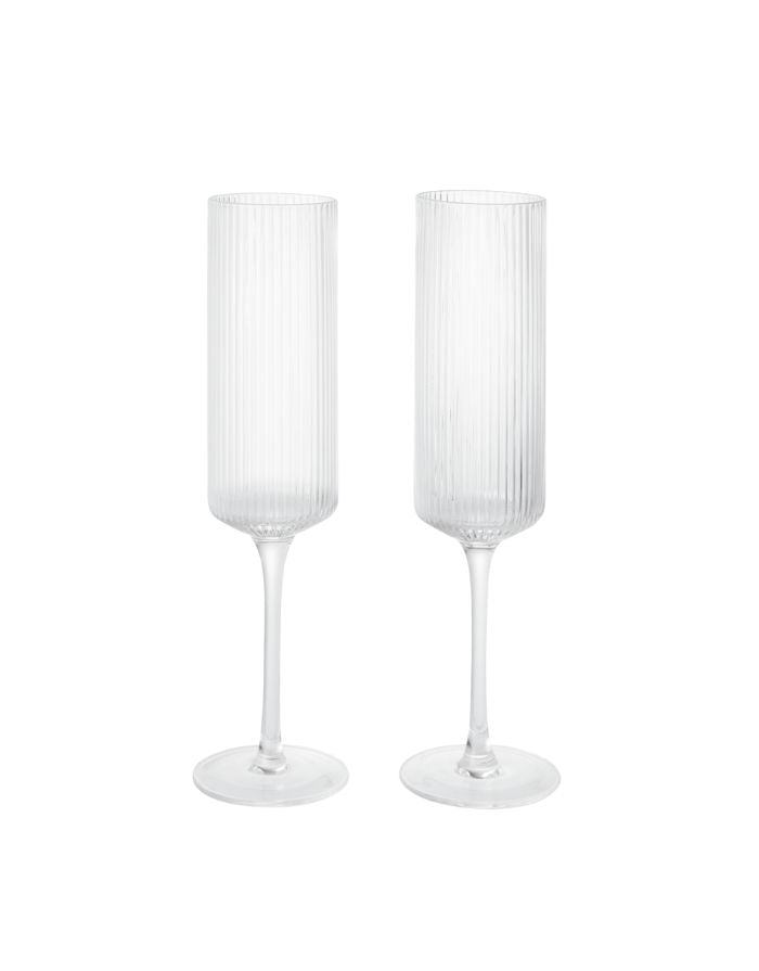 Ripple Champagner Gläser Flöte 2er Set I Clear