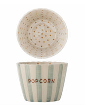 Laden Sie das Bild in den Galerie-Viewer, Bunte Steingutschale „Chip Popcorn“ mit handbemalten Streifen von Bloomingville
