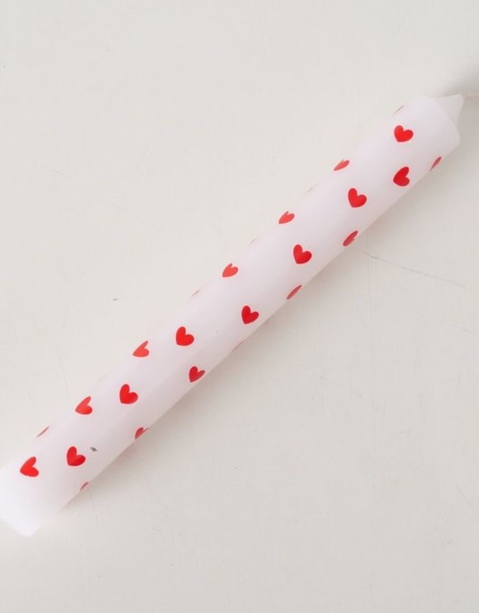 Stabkerze 2er-Set Lilin in Weiß mit rotem Motiv von Boltze