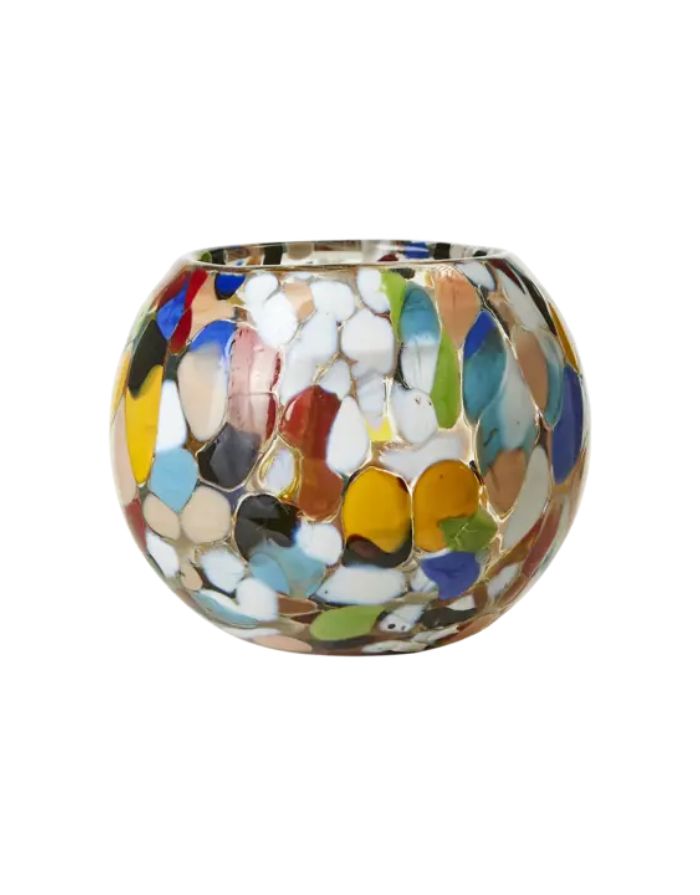  Mundgeblasener Teelichthalter Party von Affari of Sweden aus verschiedenfarbigem Glas mit individueller Farbgebung.