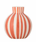 Orangefarbene Vase Fian mit handbemalten Streifen aus Keramik von Bloomingville