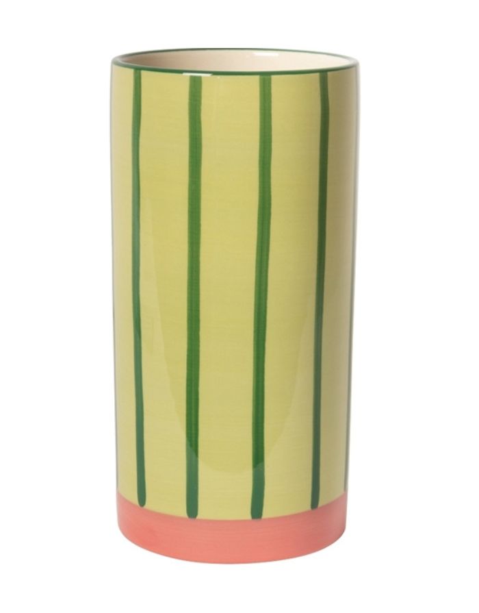 Vase von Au Maison mit Streifen in Grün und Rosa