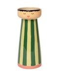 Grün Rosa gestreifte Vase von Au Maison mit Gesicht