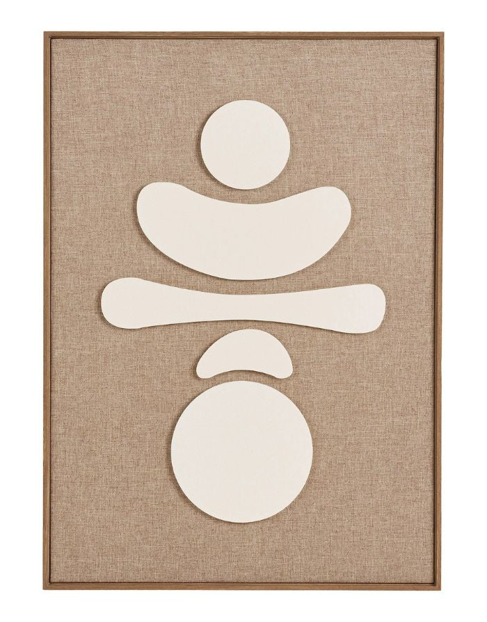 Wandbild Relief Diva No.2 von House Nordic in Braun und Beige mit abstrakter plastischer Reliefstruktur, 50 × 70 cm.