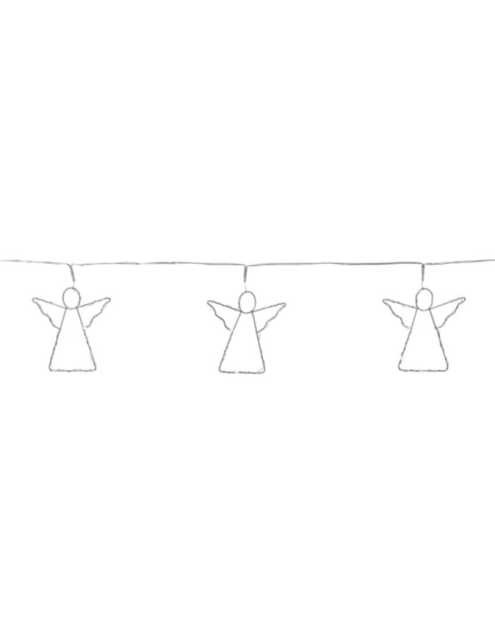 Lichterkette Angela von Star Trading mit silbernen Metallringen und warmweißen LEDs – elegante Weihnachts- und Ganzjahresdeko für Innenräume.