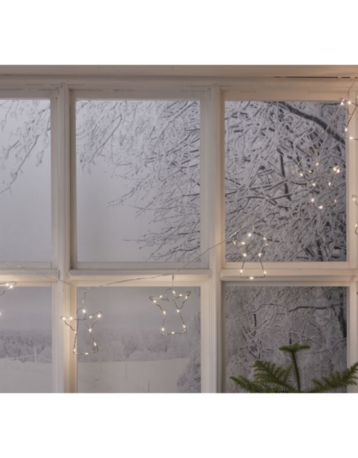 Lichterkette Angela von Star Trading mit silbernen Metallringen und warmweißen LEDs – elegante Weihnachts- und Ganzjahresdeko für Innenräume.