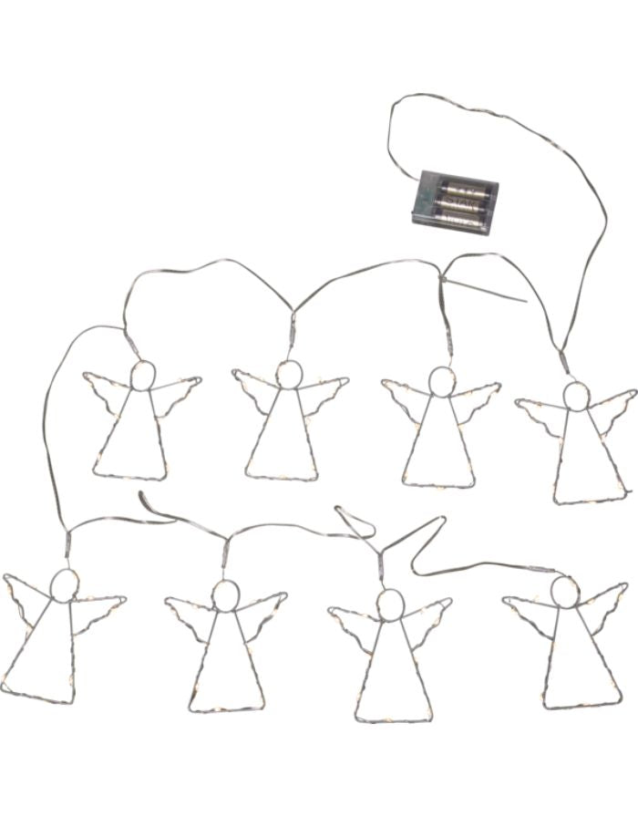 Lichterkette Angela von Star Trading mit silbernen Metallringen und warmweißen LEDs – elegante Weihnachts- und Ganzjahresdeko für Innenräume.