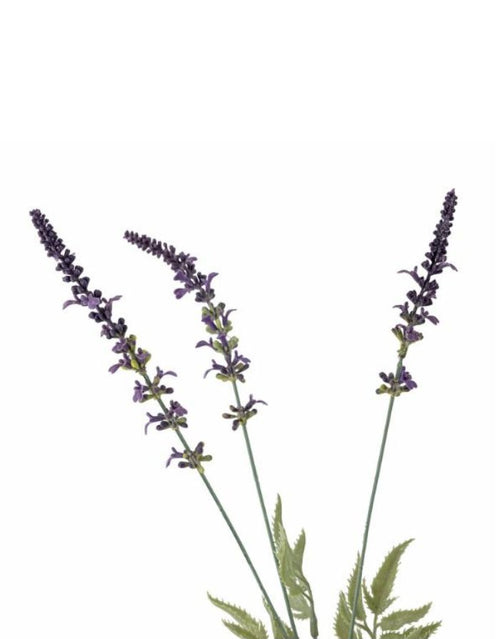 Bloomingville Kunstblume Lavendel in Violett mit feinen Blütenständen und grünen Blättern