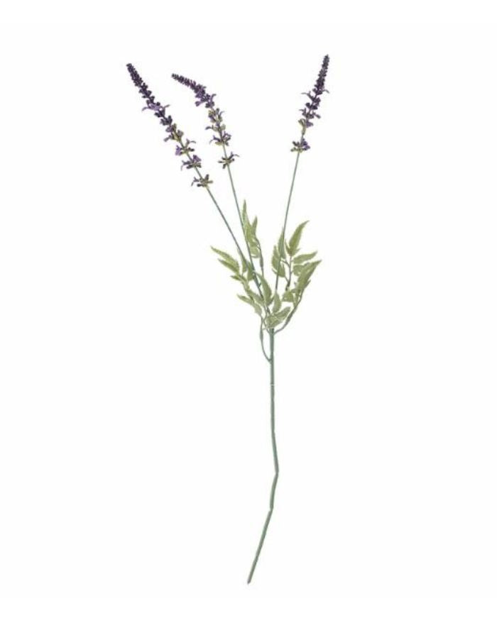 Bloomingville Kunstblume Lavendel in Violett mit feinen Blütenständen und grünen Blättern
