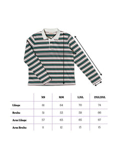 Gestreiftes Poloshirt von Popeia in Dunkelgrün und Bordeaux aus 100 % Bio-Baumwolle mit Relaxed Fit und geripptem Kragen