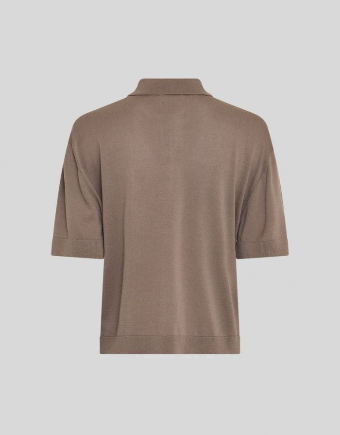  MSCH Copenhagen Shirt Terine 2/4 Mountain Trail mit Polokragen und Knopfleiste.