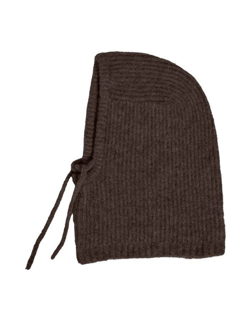 Gestrickte Balaclava Vikenzia Knit von VILA in Coffee Bean aus weichem Materialmix mit recyceltem Polyester.