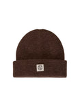 Hope Icon Beanie in der Farbe Hot Fudge von MSCH Copenhagen aus weichem Woll- und Alpakamix mit gerippter Strickstruktur, breitem Umschlag und dezentem Logo-Patch