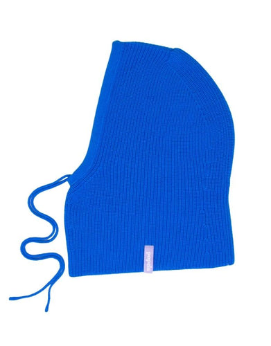 Königsblaue Balaclava aus 100 % Merinowolle von Popeia – warmes, nachhaltiges und stylisches Winter-Accessoire.