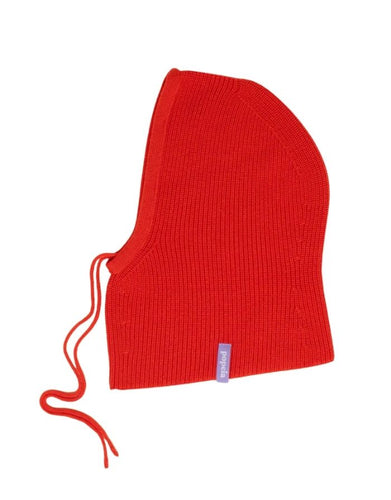 Rote Balaclava aus 100 % Merinowolle von Popeia – warmes und nachhaltiges Winter-Accessoire mit modernem Look
