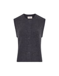 Blauer Kurzarm Cardigan Bondie Hope von MSCH Copenhagen in India Ink mit Rundhalsausschnitt, Knopfleiste und feinen Rippbündchen.