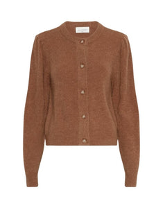 Miabelle Hope Cardigan von MSCH Copenhagen in Toasted Coconut – reguläre Passform, lange Ärmel mit gerippten Bündchen, Knopfleiste mit großen Knöpfen und runder Halsausschnitt.