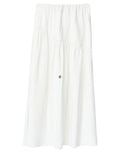 Gina Tricot Maxirock in Offwhite mit elastischem Bund und dekorativem schrägem Saum.