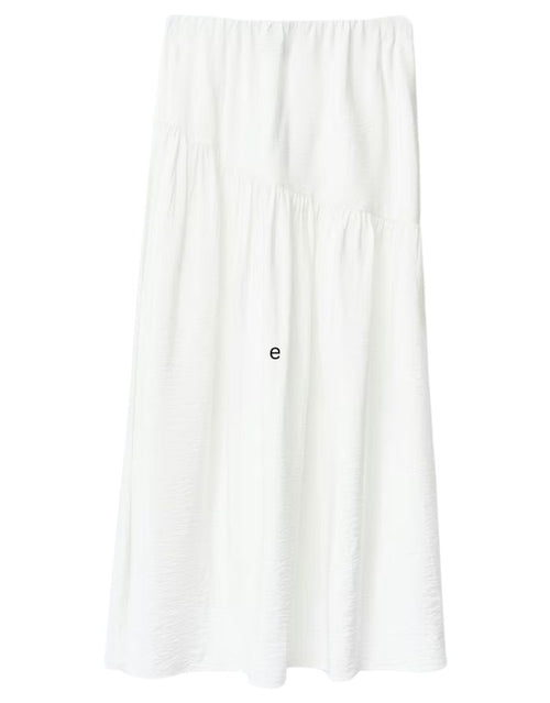 Gina Tricot Maxirock in Offwhite mit elastischem Bund und dekorativem schrägem Saum.