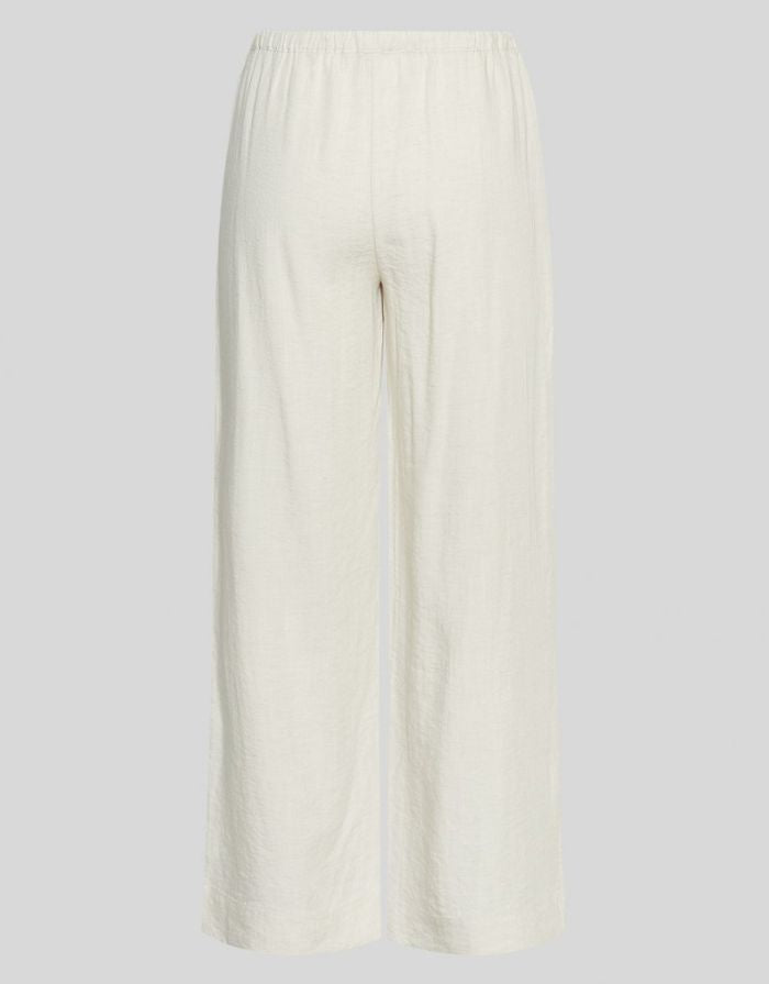  MSCH Copenhagen Hose Daria Sand in Beige mit weitem Bein und elastischem Bund.