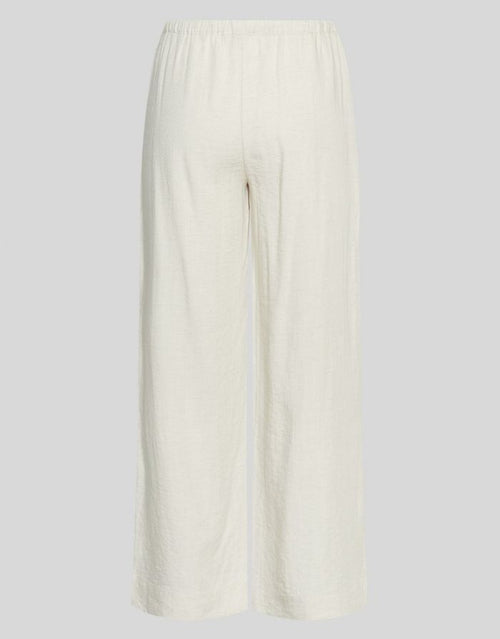  MSCH Copenhagen Hose Daria Sand in Beige mit weitem Bein und elastischem Bund.
