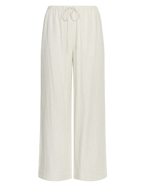 MSCH Copenhagen Hose Daria Sand in Beige mit weitem Bein und elastischem Bund.