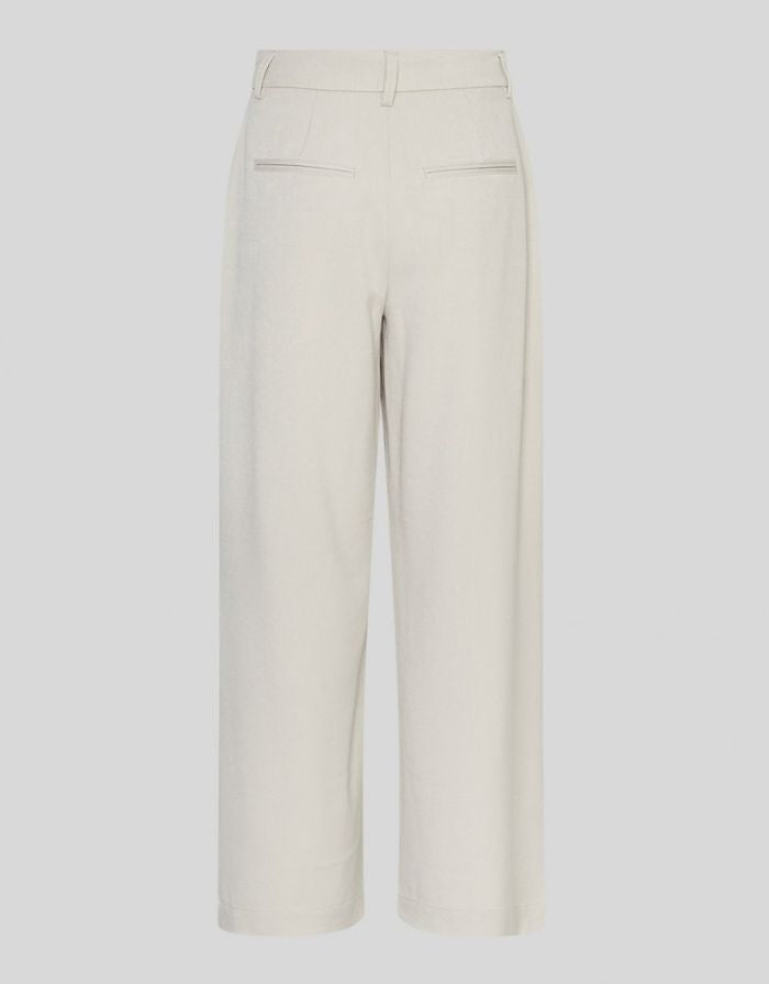 MSCH Copenhagen Hose Henrika HW Peyote mit hoher Taille, weitem Bein und Bügelfalten.