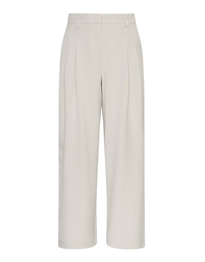 MSCH Copenhagen Hose Henrika HW Peyote mit hoher Taille, weitem Bein und Bügelfalten.