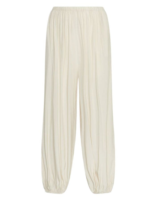 MSCH Copenhagen Hose Keandra Bleached Sand in Beige mit weiter Passform und elastischem Bund.