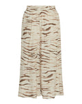 Weit geschnittene Tania Hose von MSCH Copenhagen mit beigem Zebra-Print und elastischem Bund von vorne