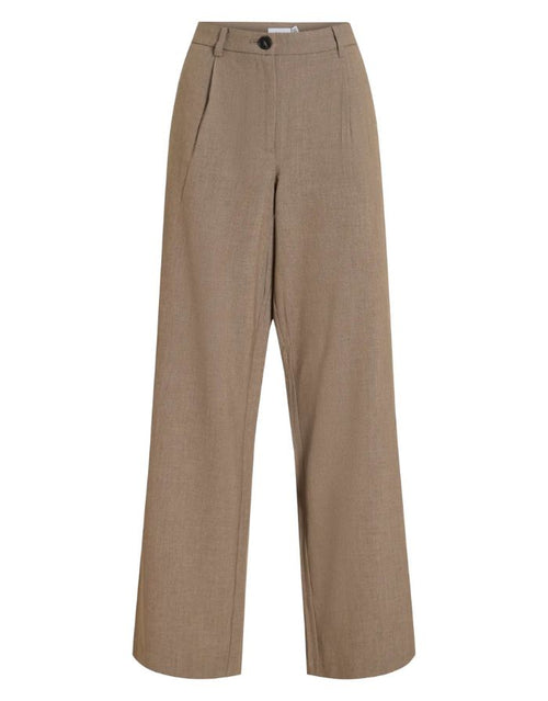 VILA Vikari Wide Hose in Melange mit weitem Bein und fließender Passform von vorne