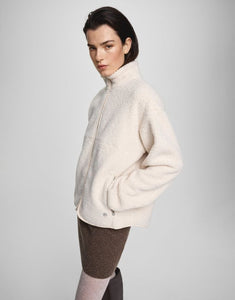 MSCH Copenhagen Teddy Jacke Letha in Fog – lockere Damenjacke mit Reißverschluss