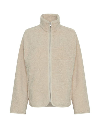 MSCH Copenhagen Teddy Jacke Letha in Fog – lockere Damenjacke mit Reißverschluss