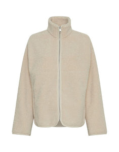 MSCH Copenhagen Teddy Jacke Letha in Fog – lockere Damenjacke mit Reißverschluss