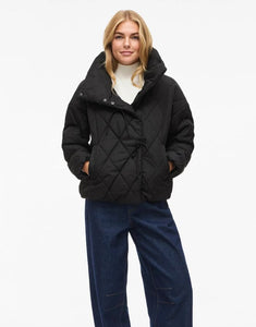 VILA Vibumble Puffer Jacke Black Beauty – gesteppte Winterjacke in Schwarz