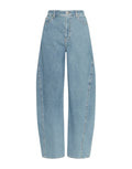 MSCH Copenhagen Barrel Jeans Kobane Tua Light Blue Wash mit High Waist und leicht barrel-förmigem Bein.
