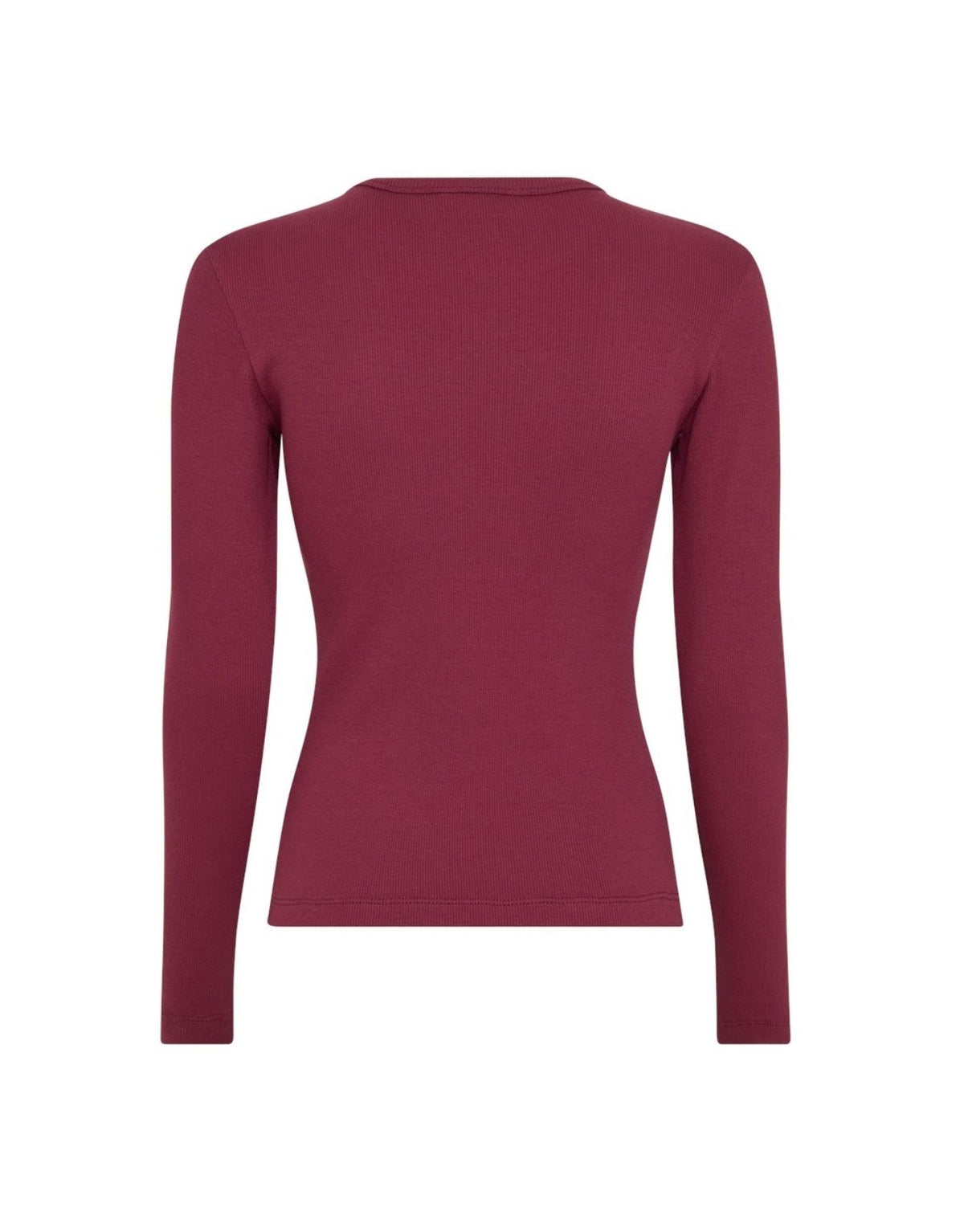 Basic Langarmshirt Kickie Rasmia Ripp in der Farbe Rhododendron Weinrot von MSCH Copenhagen