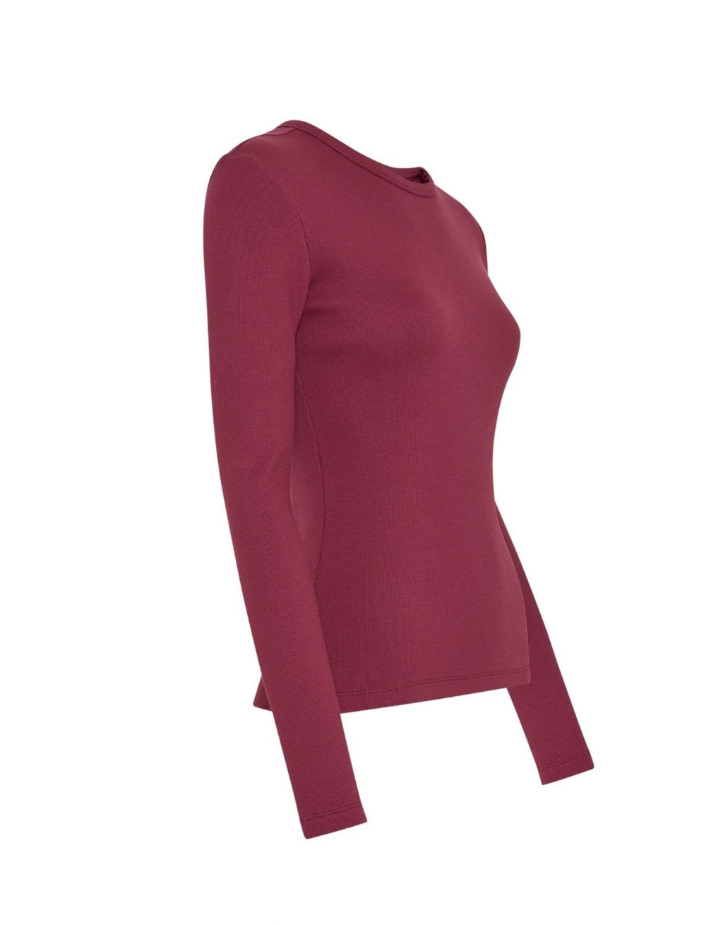 Langarmshirt Kickie Rasmia Ripp in der Farbe Rhododendron Weinrot von MSCH Copenhagen