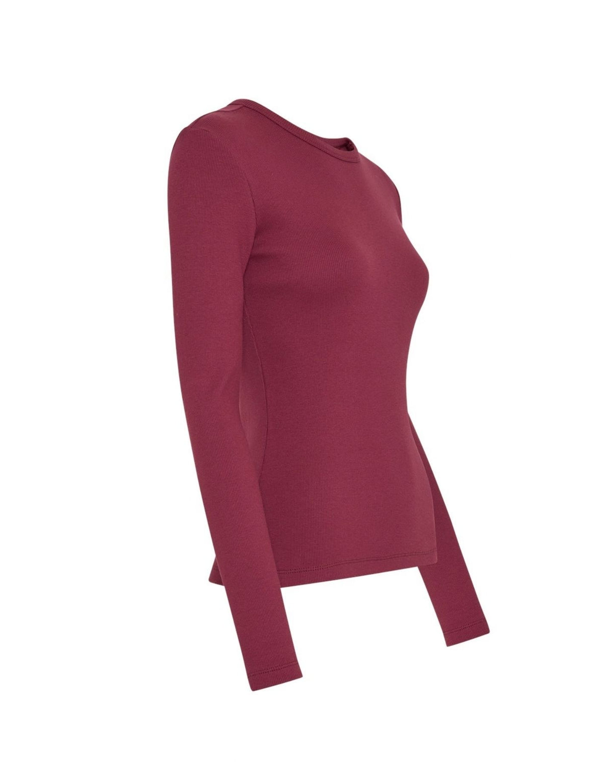 Langarmshirt Kickie Rasmia Ripp in der Farbe Rhododendron Weinrot von MSCH Copenhagen