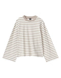 Gestreiftes Longsleeve Striped I von Gina Tricot in Simple Taupe aus Bio-Baumwolle mit lockerer Passform und weiten Ärmeln.