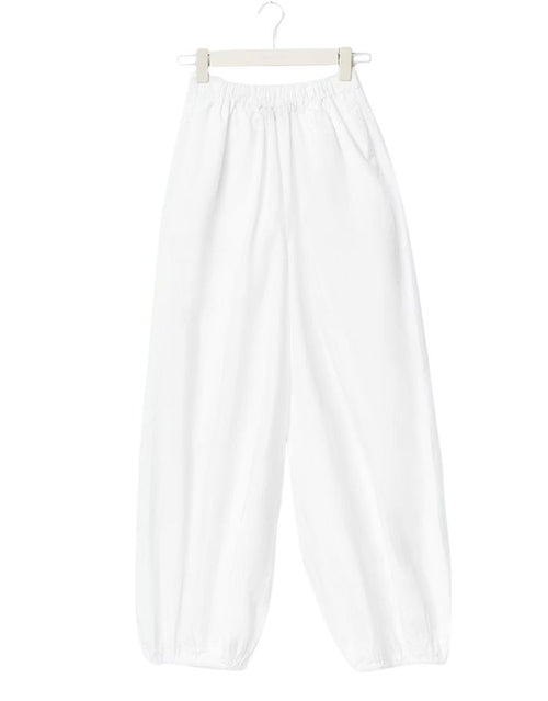 Gina Tricot weiße Ballonhose aus Baumwolle mit elastischem Bund und weitem Bein.