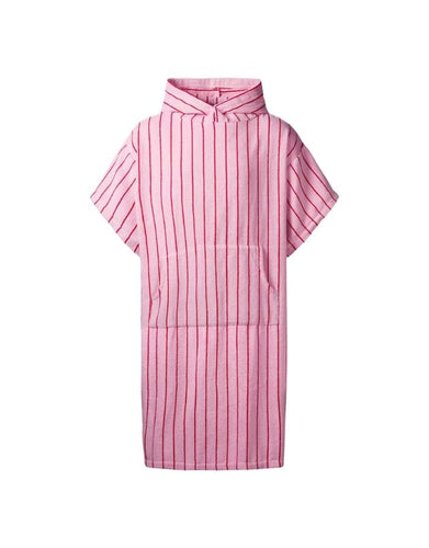 Naram Poncho von Bongusta in Baby Pink & Ski Patrol – unisex Poncho aus 100 % Bio-Baumwolle mit Kapuze, Fronttasche und oversized Passform.