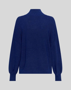MSCH Copenhagen Magnea Rachelle Pullover in Sodalite Blue – gerippter Feinstrick