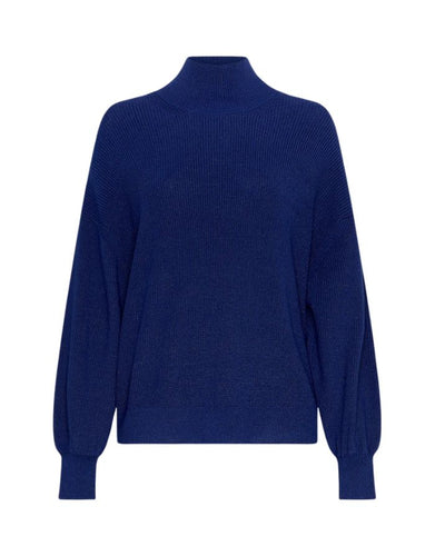 MSCH Copenhagen Magnea Rachelle Pullover in Sodalite Blue – gerippter Feinstrick